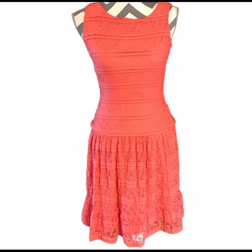 Pinky SMALL Melon Colored Lace Dress